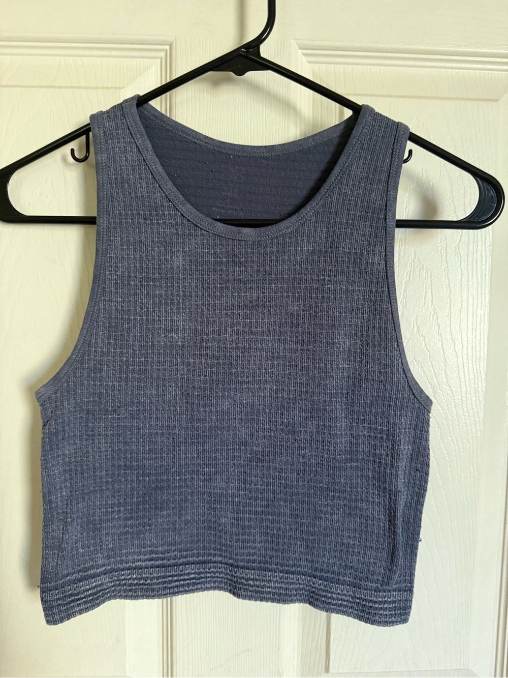 Women’s Ribbed Cropped Tank Top - Slate Blue